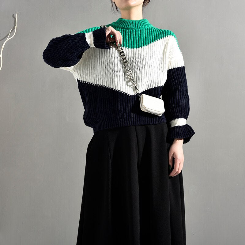 Stand Collar Knitting Sweater