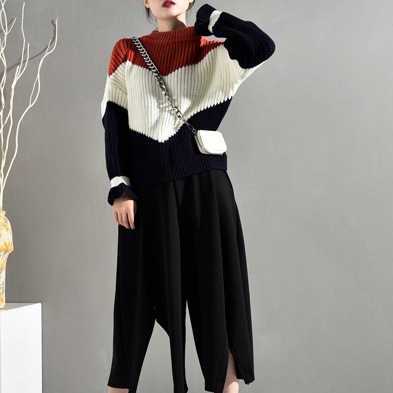 Stand Collar Knitting Sweater