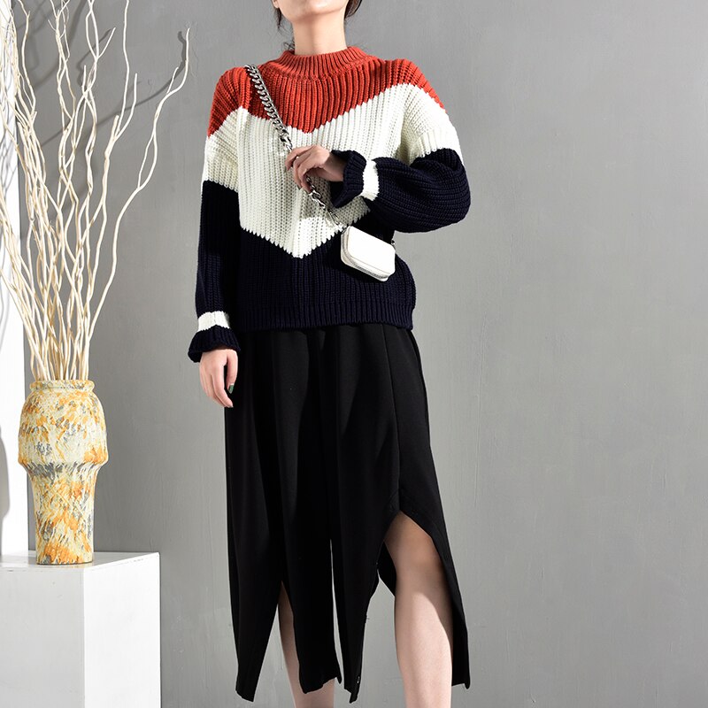 Stand Collar Knitting Sweater