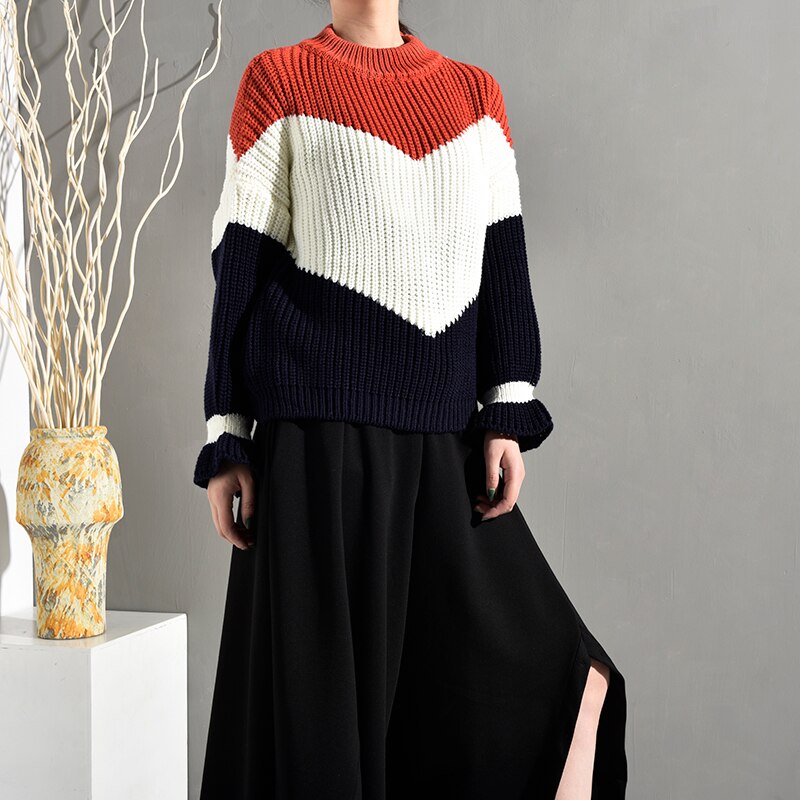 Stand Collar Knitting Sweater