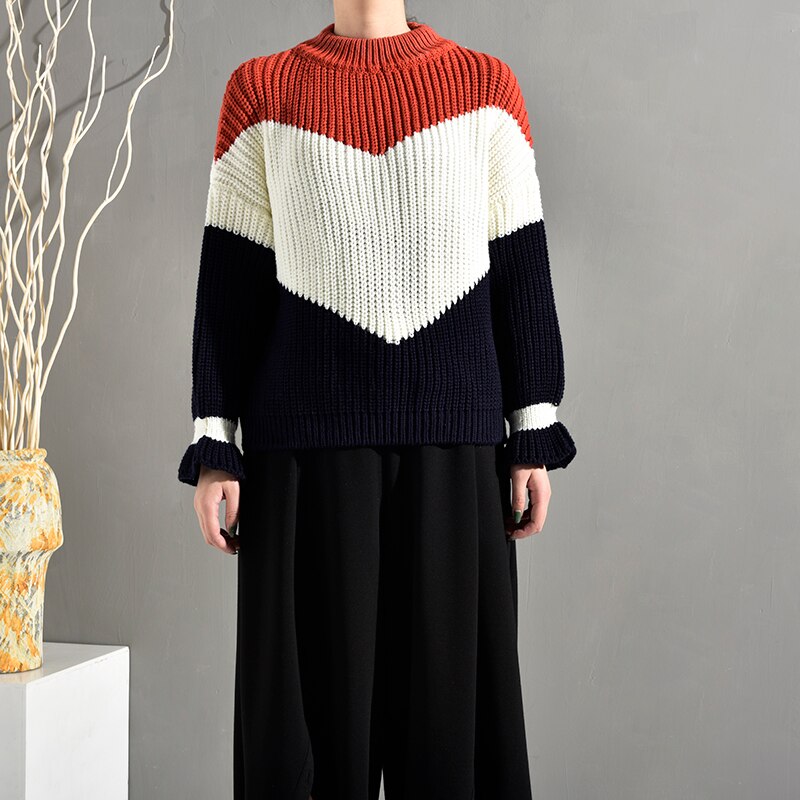 Stand Collar Knitting Sweater