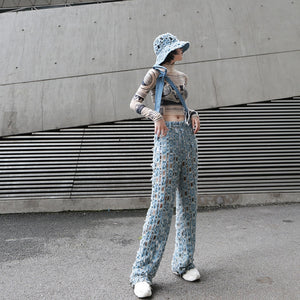 Retro Hole  Loose  Denim Pants