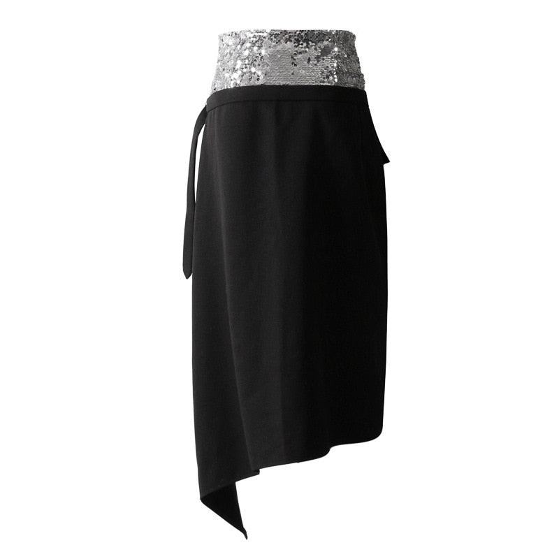 Asymmetrical Glitter Skirt