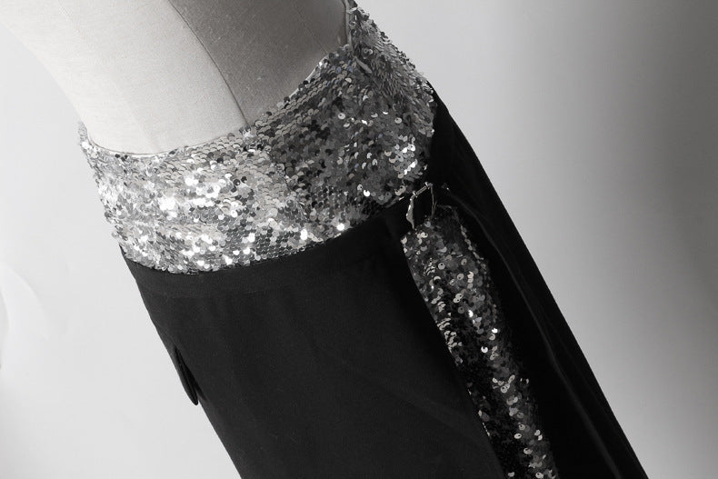 Asymmetrical Glitter Skirt