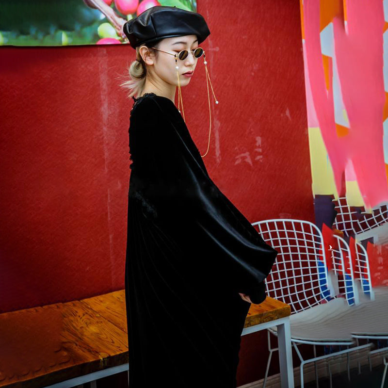 V-collar  Velvet Dress