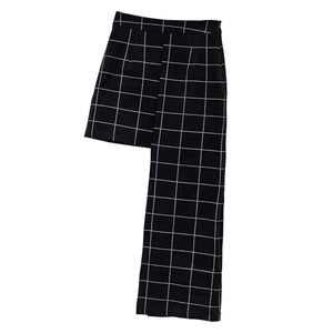Black Plaid Half-body Skirt