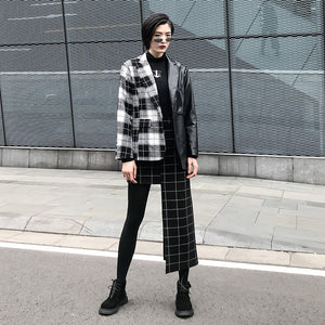 Black Plaid Half-body Skirt