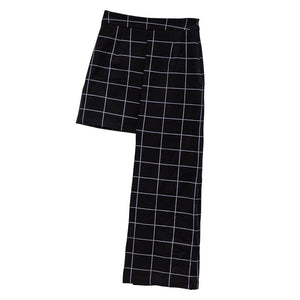 Black Plaid Half-body Skirt